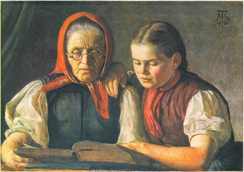 Hans Thoma Mutter und Schwester des Kunstlers oil painting image